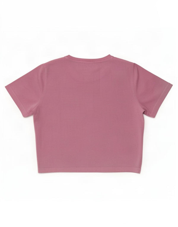 Zara Camiseta Feminina Crop Top UK 14 Grande Algodão Rosa