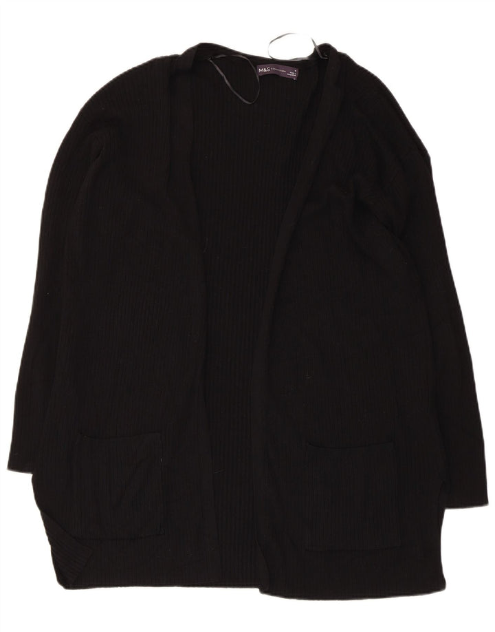 Suéter cardigã aberto feminino Marks & Spencer Reino Unido 14 viscose preta média