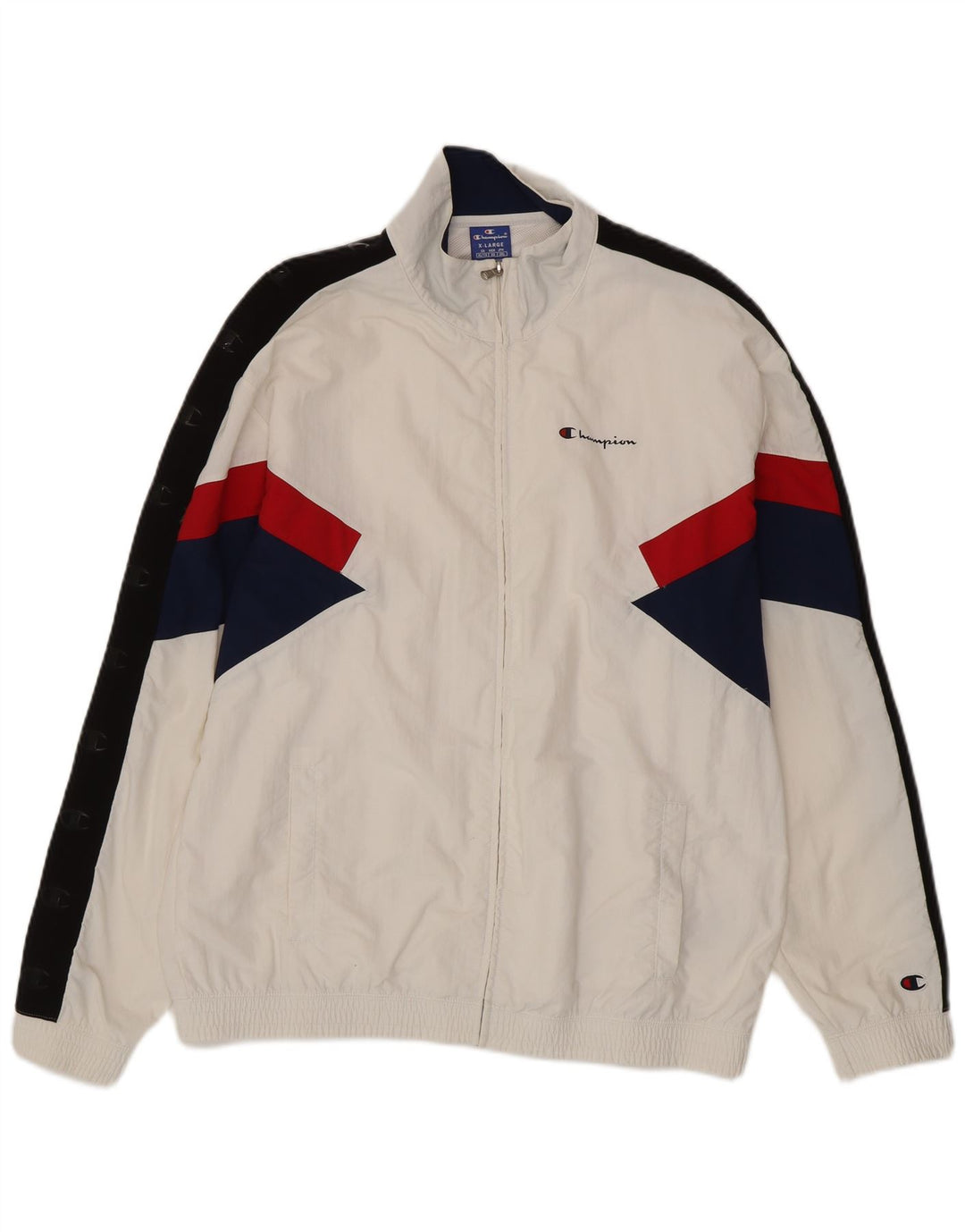 CHAMPION Masculino Graphic Tracksuit Top Jacket XL Branco Colourblock Poliamida