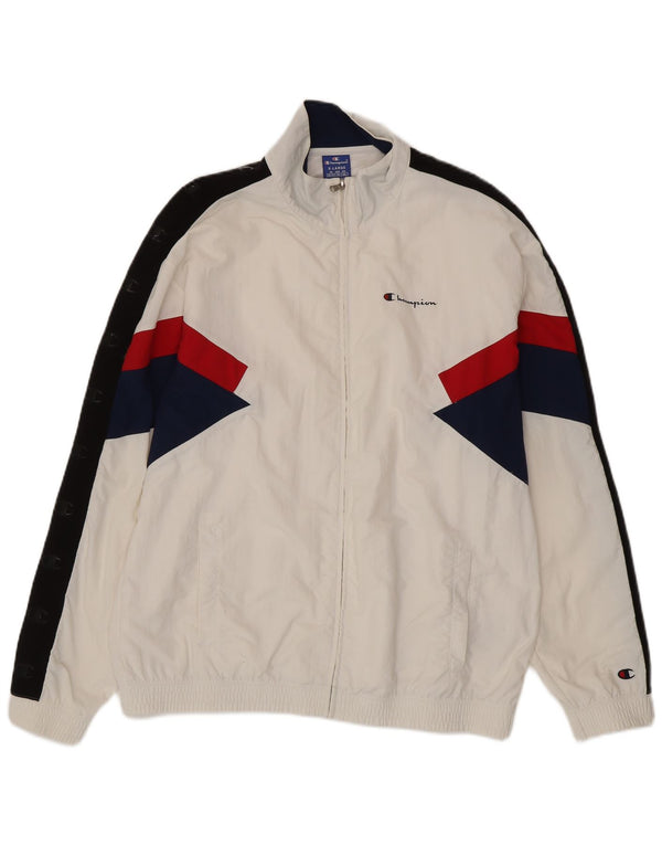 CHAMPION Masculino Graphic Tracksuit Top Jacket XL Branco Colourblock Poliamida