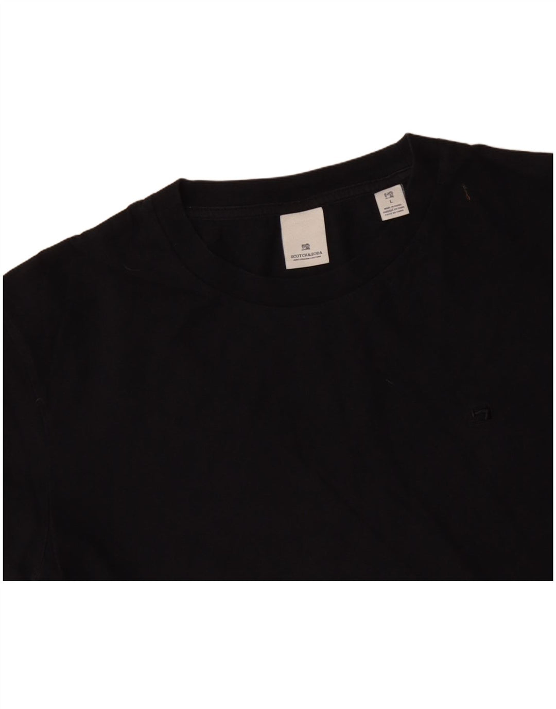 SCOTCH & SODA Camiseta masculina grande de algodão preto