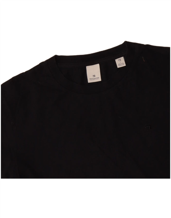 SCOTCH & SODA Camiseta masculina grande de algodão preto