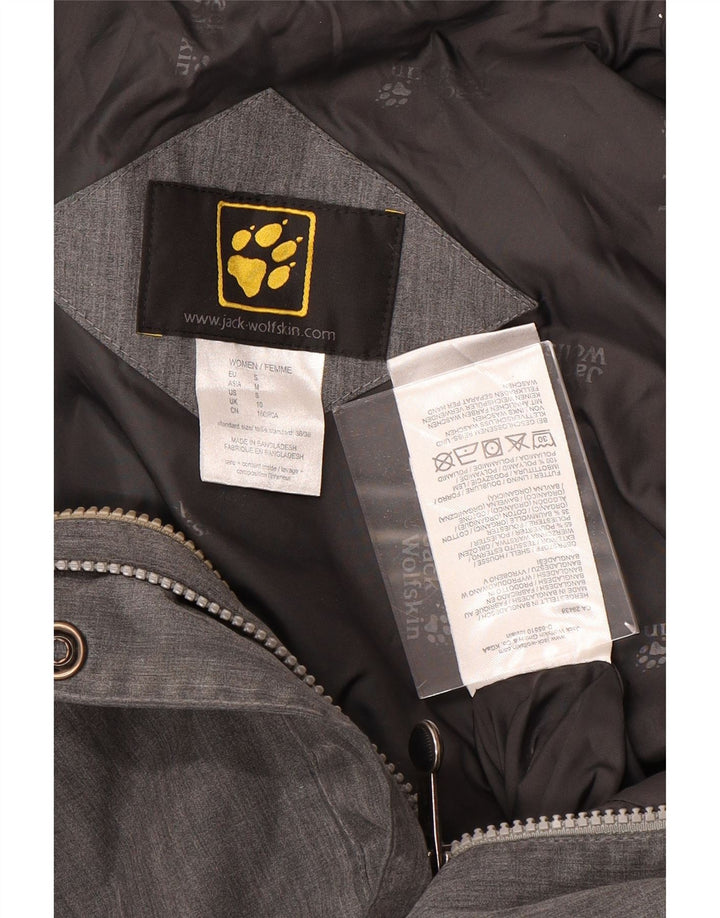 Jaqueta parka feminina com capuz JACK WOLFSKIN Reino Unido 10 poliéster cinza pequeno