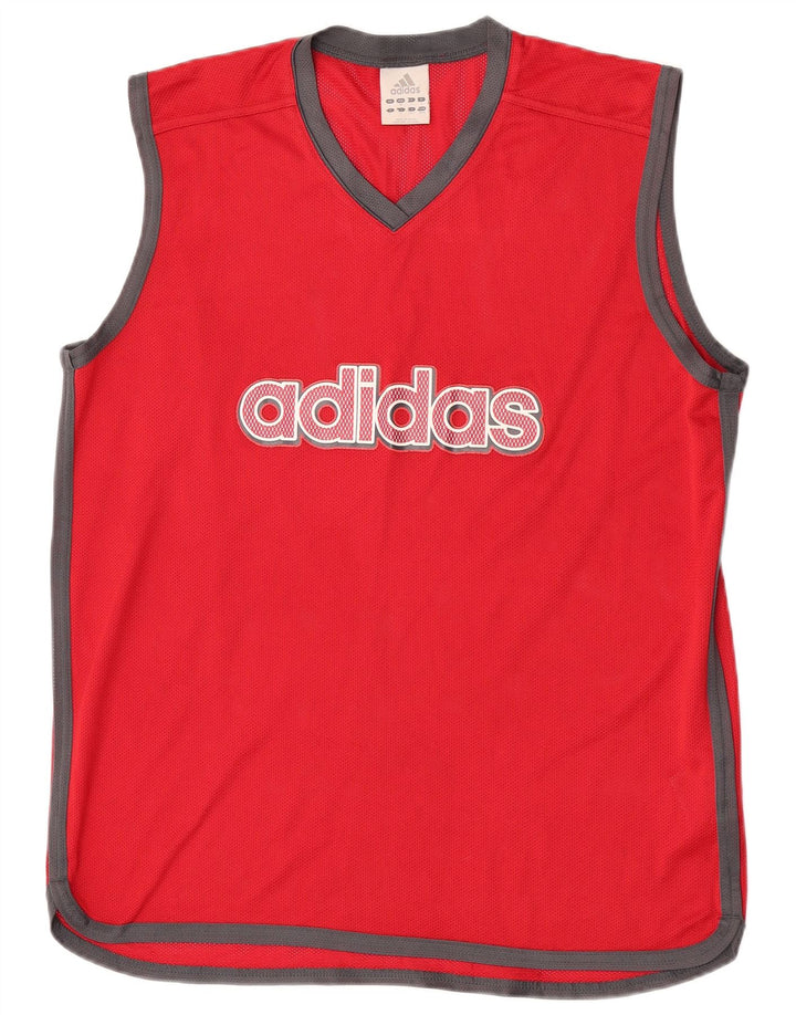Adidas Mens Graphic Vest Top Grande Poliéster Vermelho