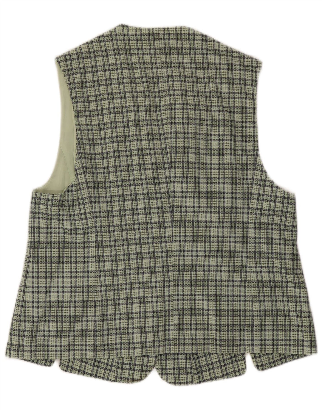 Colete feminino vintage IT 46 grande lã xadrez verde