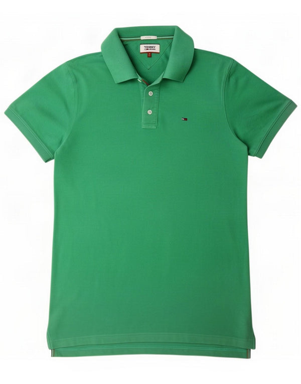 Tommy Hilfiger Mens Slim Fit Polo Shirt Large Green Cotton