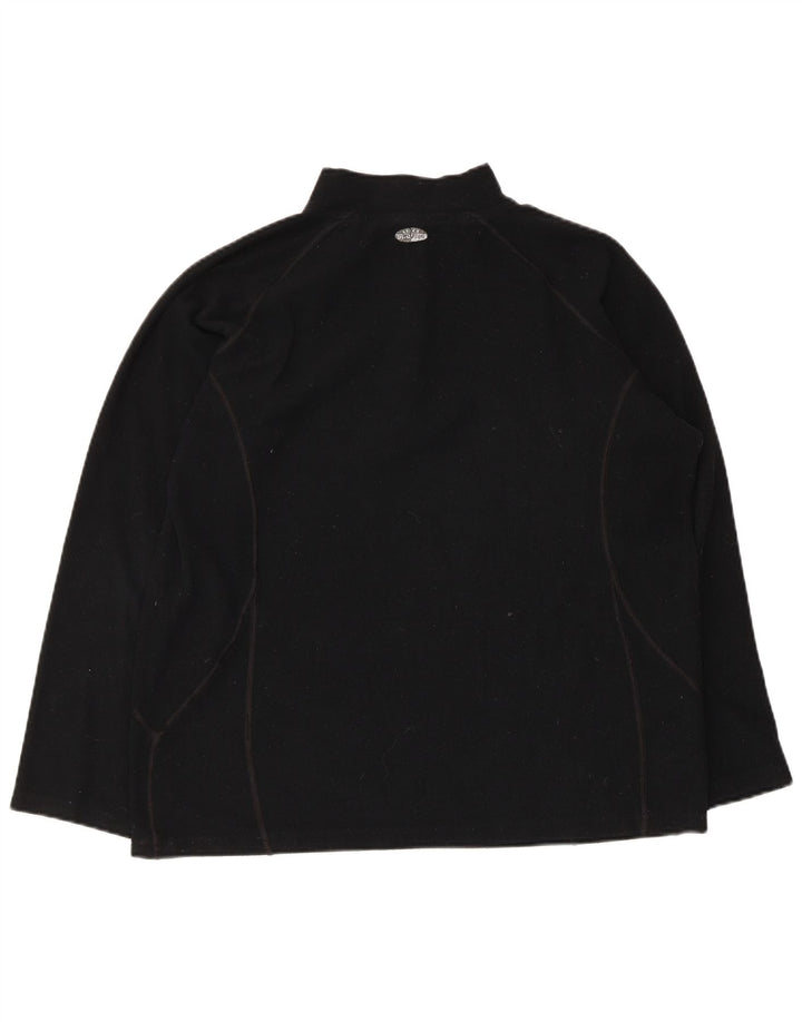 Jumper de lã feminino com zíper e gola Asics UK 14 médio preto