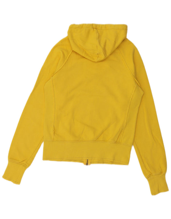 Suéter Nike feminino com capuz e zíper gráfico UK 12 algodão amarelo médio