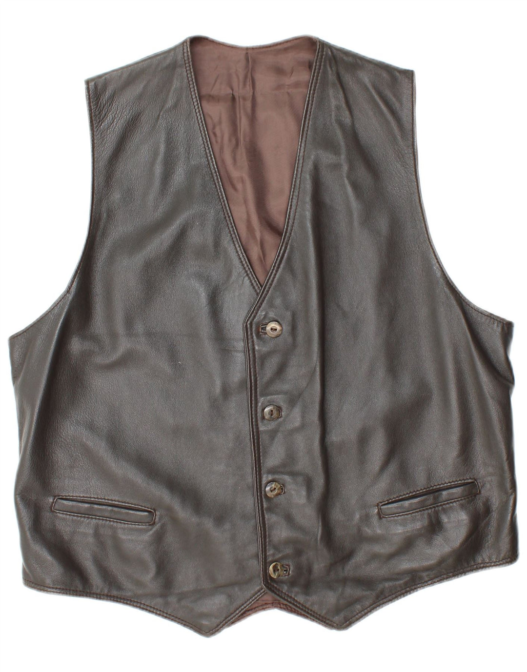 Colete de couro masculino VINTAGE UK 38 cinza médio