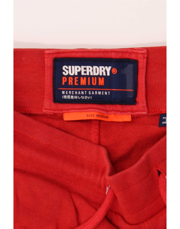 Superdry Mens Sport Shorts Médio Algodão Vermelho