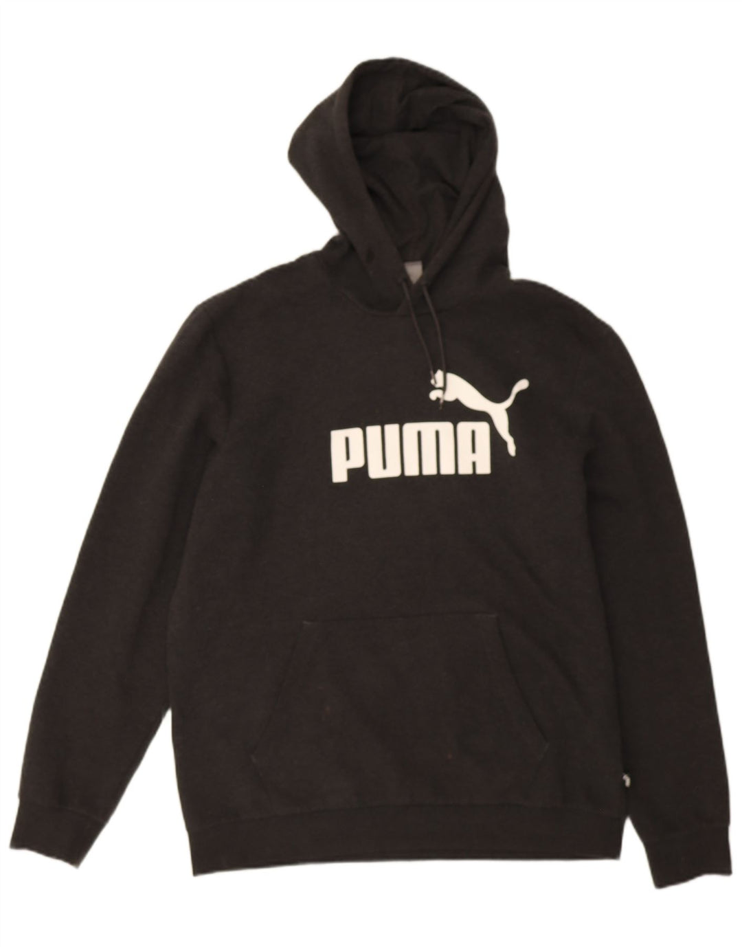 PUMA Mens Graphic Hoodie Jumper Grande Algodão Cinza