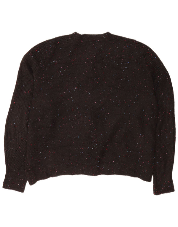 Suéter cardigã feminino Marks & Spencer Reino Unido 18 XL preto manchado acrílico
