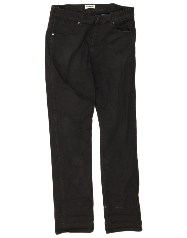 Wrangler Mens Jeans Slim W32 L34 Algodão Preto