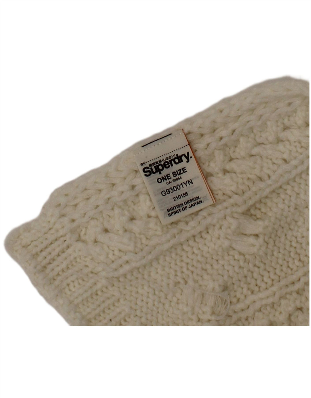 Lenço retangular de malha feminino Superdry, tamanho único, acrílico branco