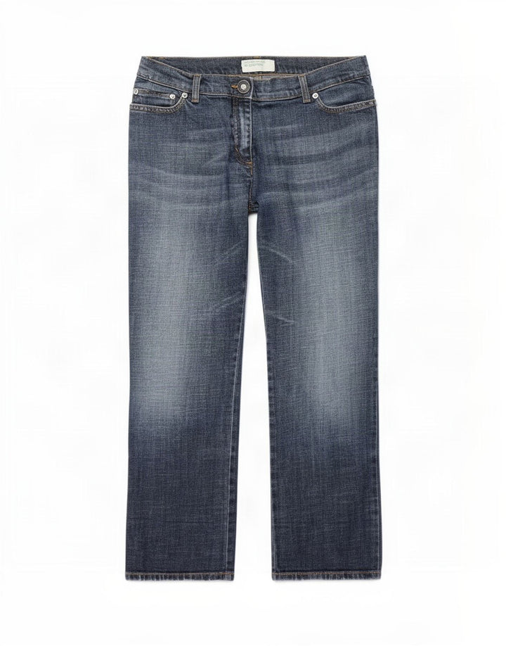 Benetton Calça Jeans Feminina Crop Straight W32 L25 Azul