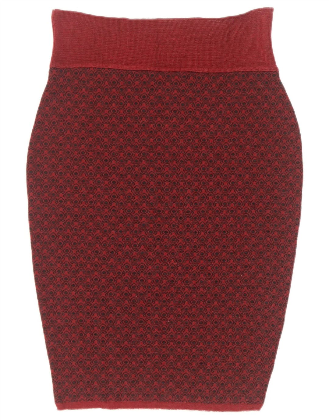 Saia lápis feminina Sevres com padrão abstrato IT 44 médio W28 lã cor de vinho