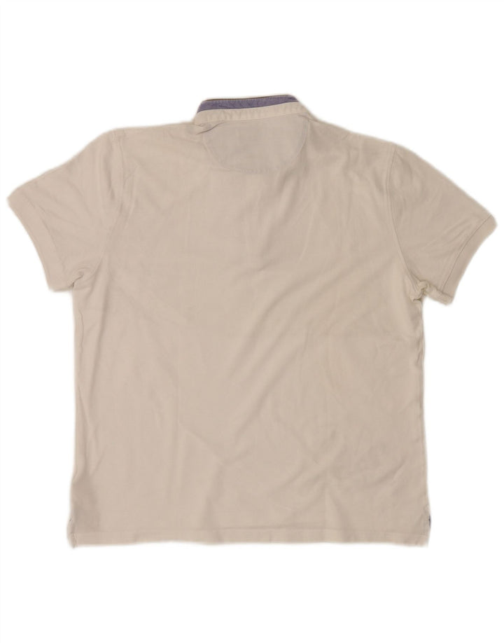 Camisa polo masculina Massimo Dutti de algodão branco médio