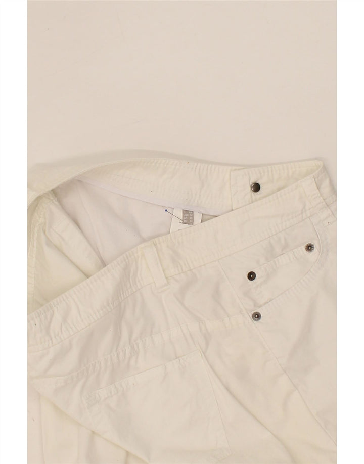 STEFANEL Womens Slim Casual Trousers US 10 Large W36 L32 White Cotton Vintage Stefanel and Second-Hand Stefanel from Messina Hembry 