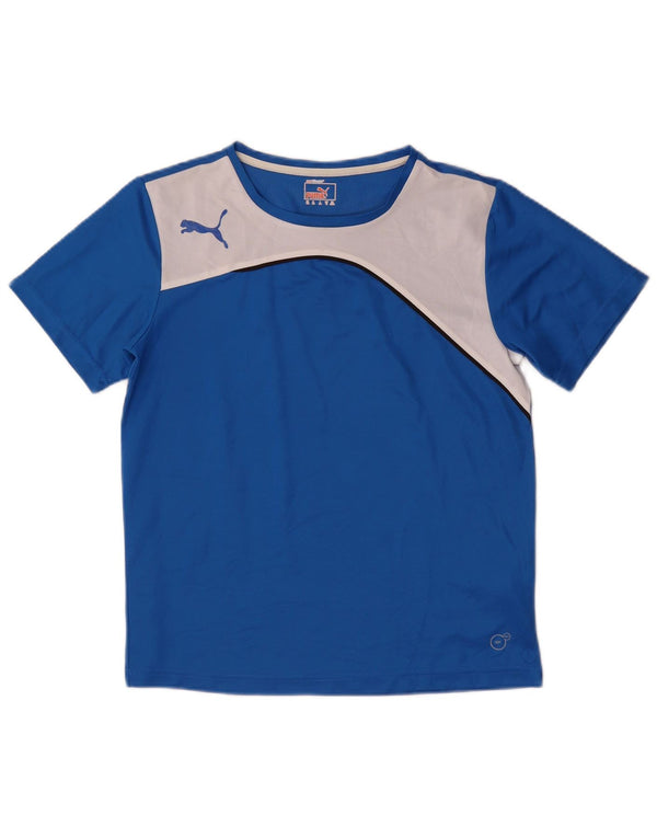 Camiseta Puma Menino 13-14 Anos Azul Colorblock Poliéster