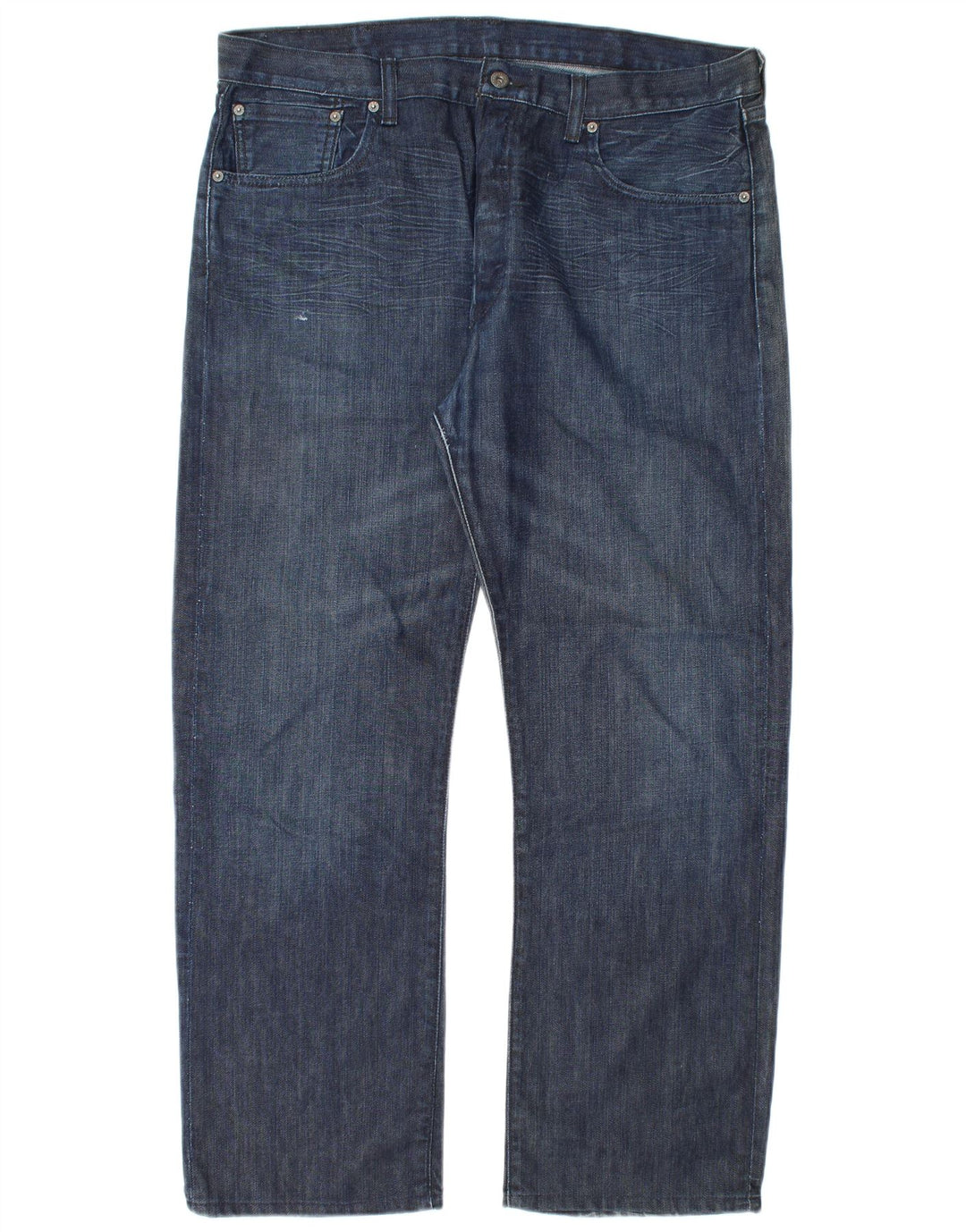 Levi's Masculino 501 Straight Jeans W38 L30 Azul Marinho Algodão