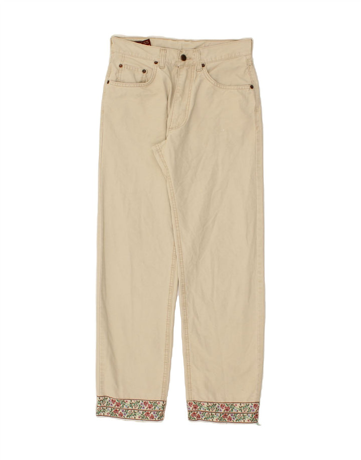 MARLBORO CLASSICS Womens Straight Casual Trousers W30 L30 Beige Cotton Vintage Marlboro Classics and Second-Hand Marlboro Classics from Messina Hembry 