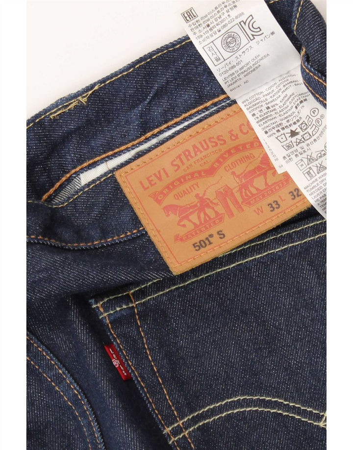 Levi's Masculino 501 Straight Jeans W33 L27 Azul Algodão