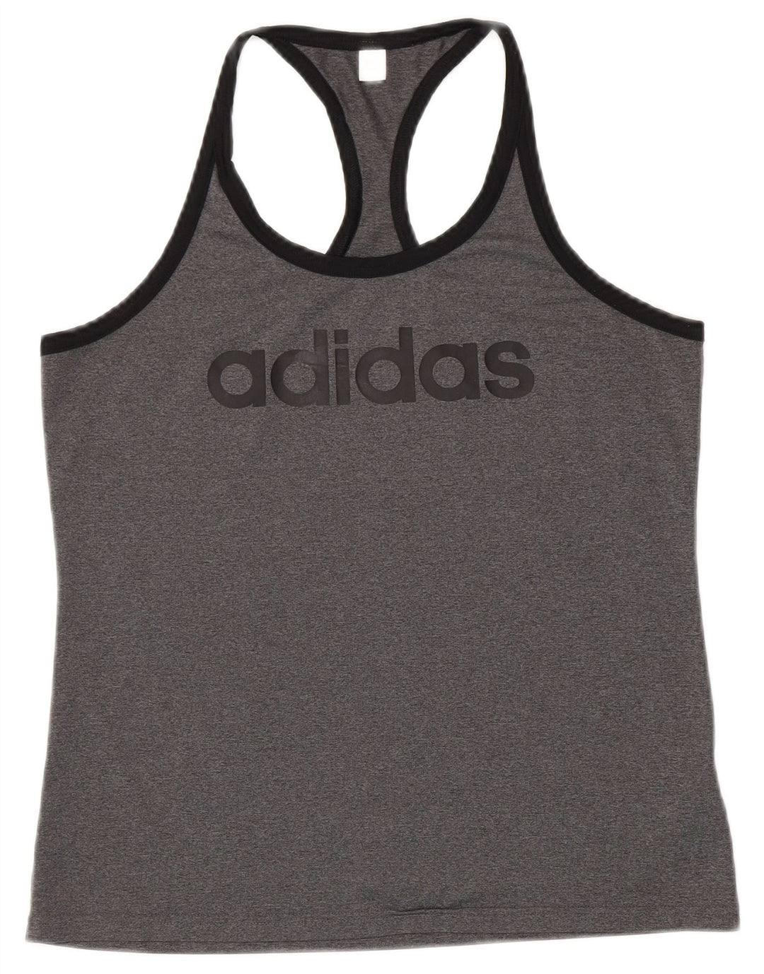 ADIDAS Womens Climalite Graphic Vest Top UK 12/14 Médio Cinza Poliéster
