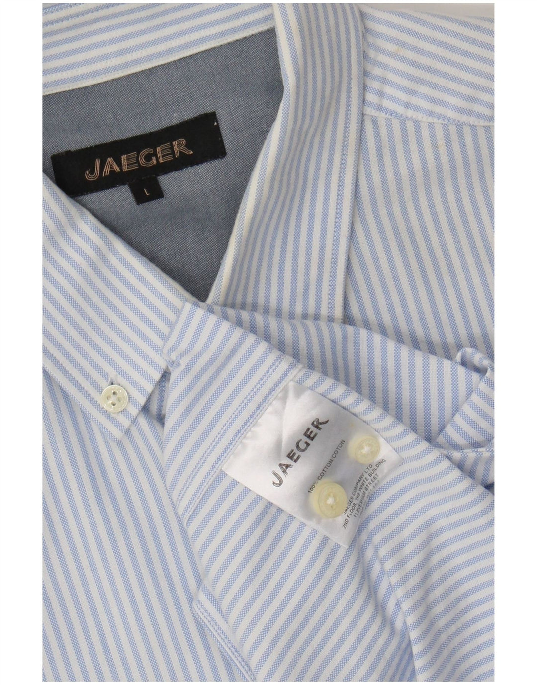 Camisa masculina JAEGER de algodão listrado azul grande