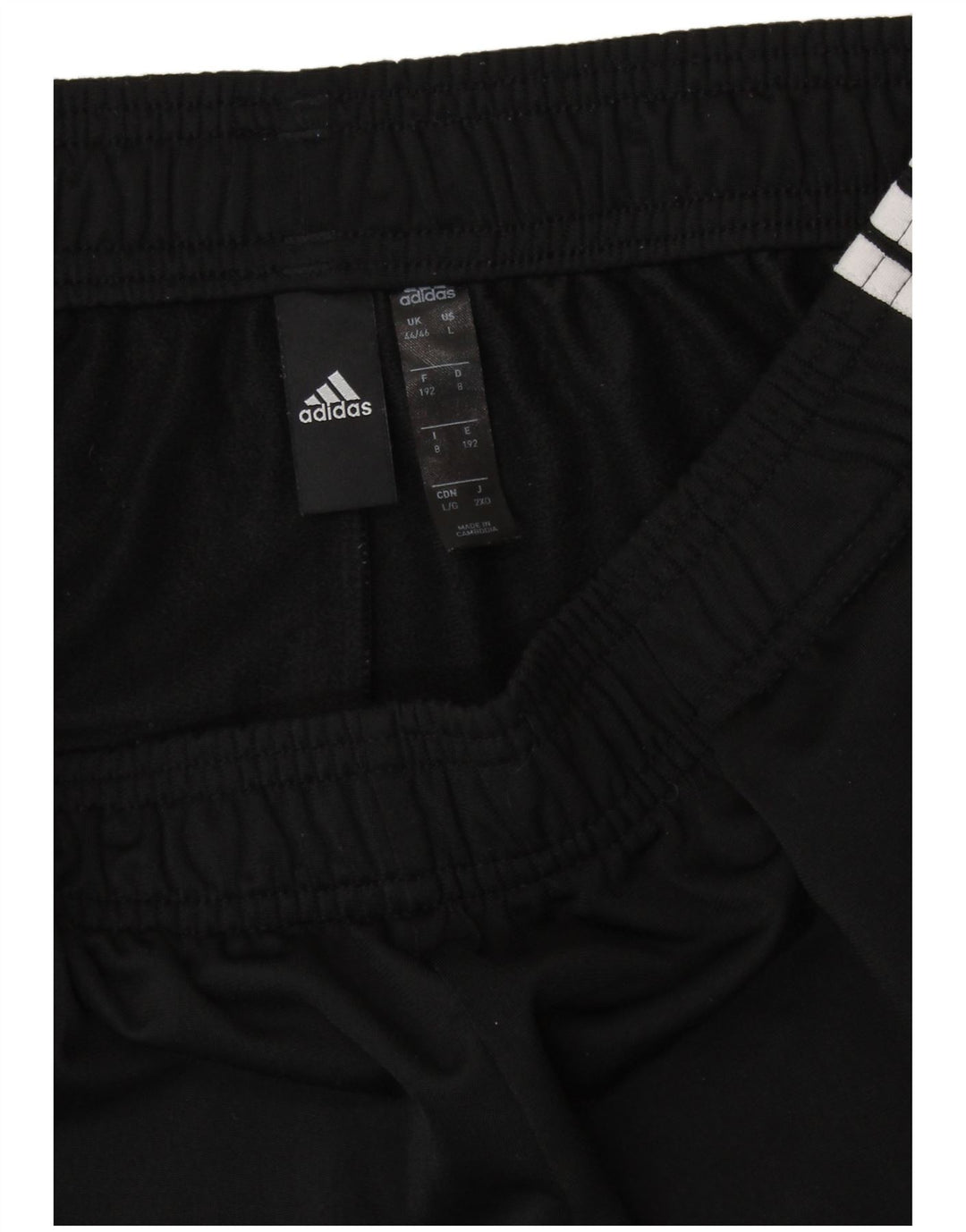 Calça de treino masculina ADIDAS UK 44/46 grande poliéster preto