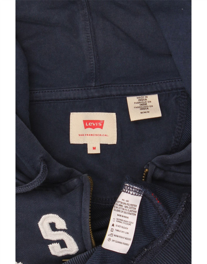 Suéter masculino com capuz e zíper gráfico LEVI'S médio algodão azul marinho