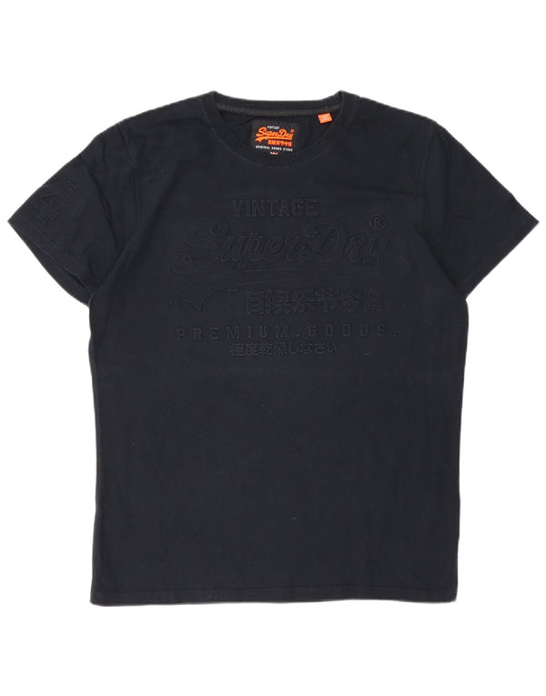 Camiseta masculina gráfica SUPERDRY Top XL algodão preto