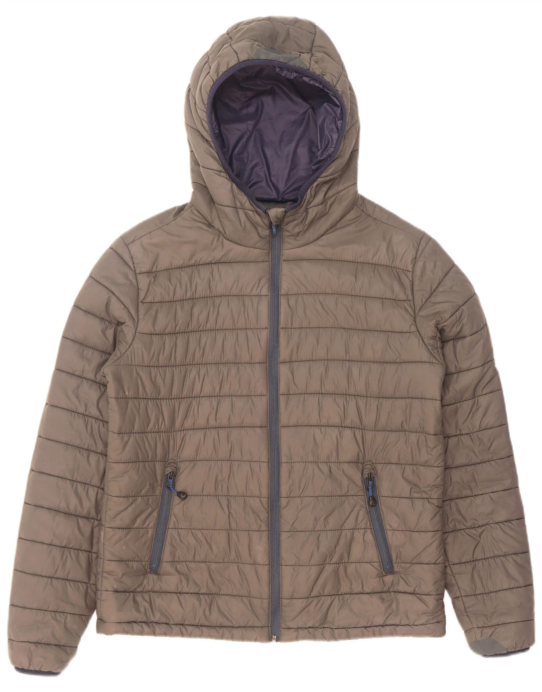 Jaqueta masculina acolchoada com capuz North Sails UK 36 pequena cinza nylon