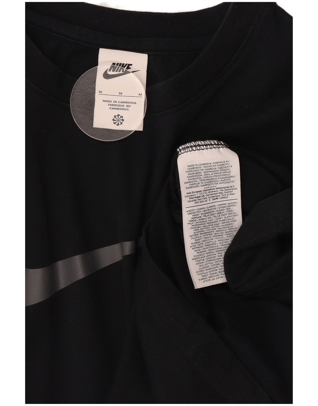 Camiseta Nike masculina gráfica Top médio algodão preto