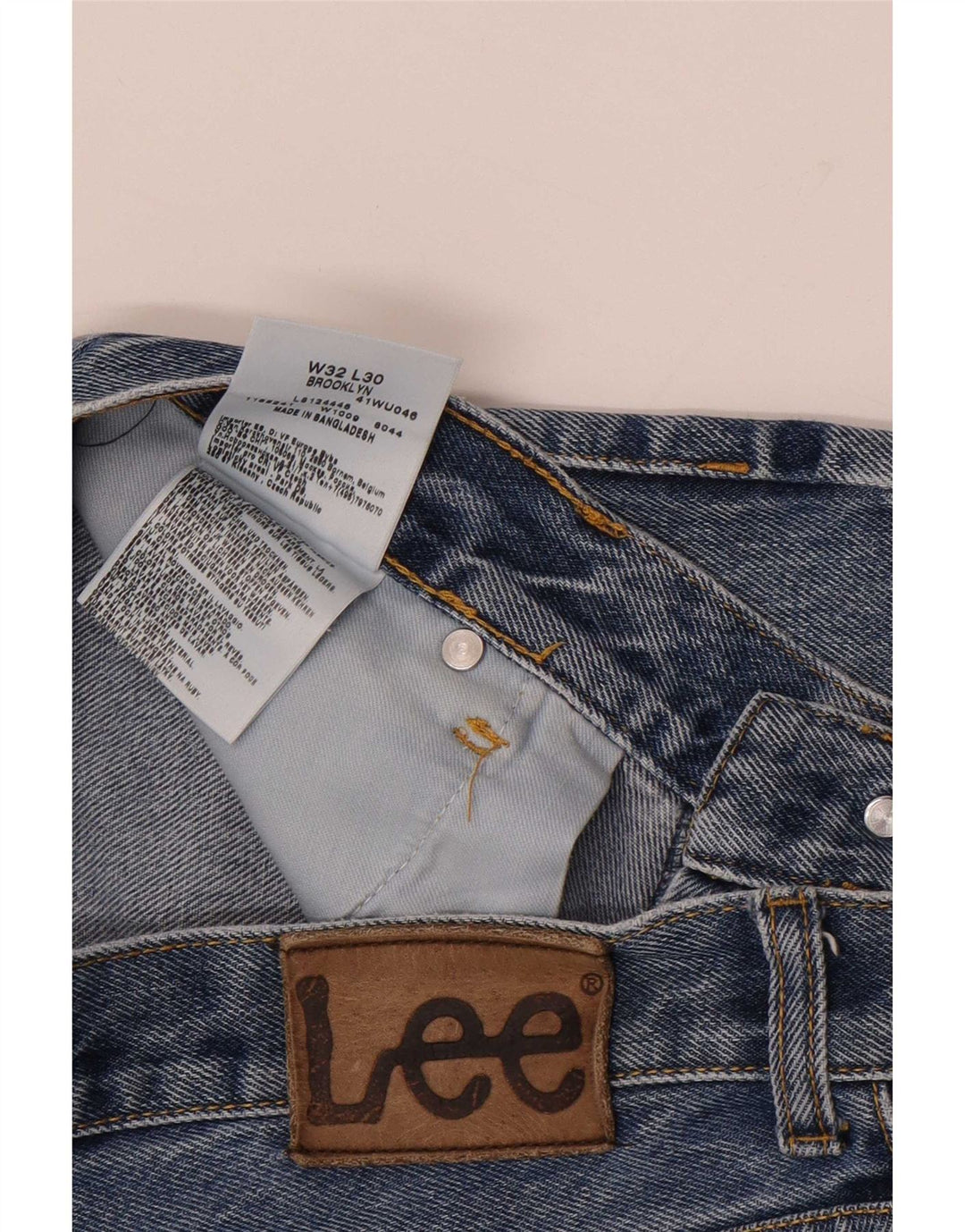 Lee Mens Straight Jeans W32 L30 Azul Algodão