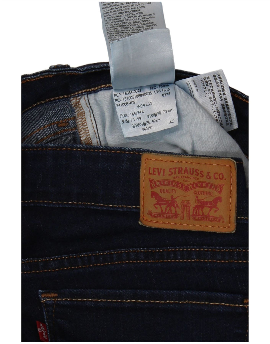 Calça jeans feminina Levi's 712 Slim W29 L32 azul marinho algodão