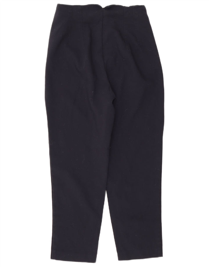 Zara Calça feminina cônica cortada média W28 L25 azul marinho poliéster