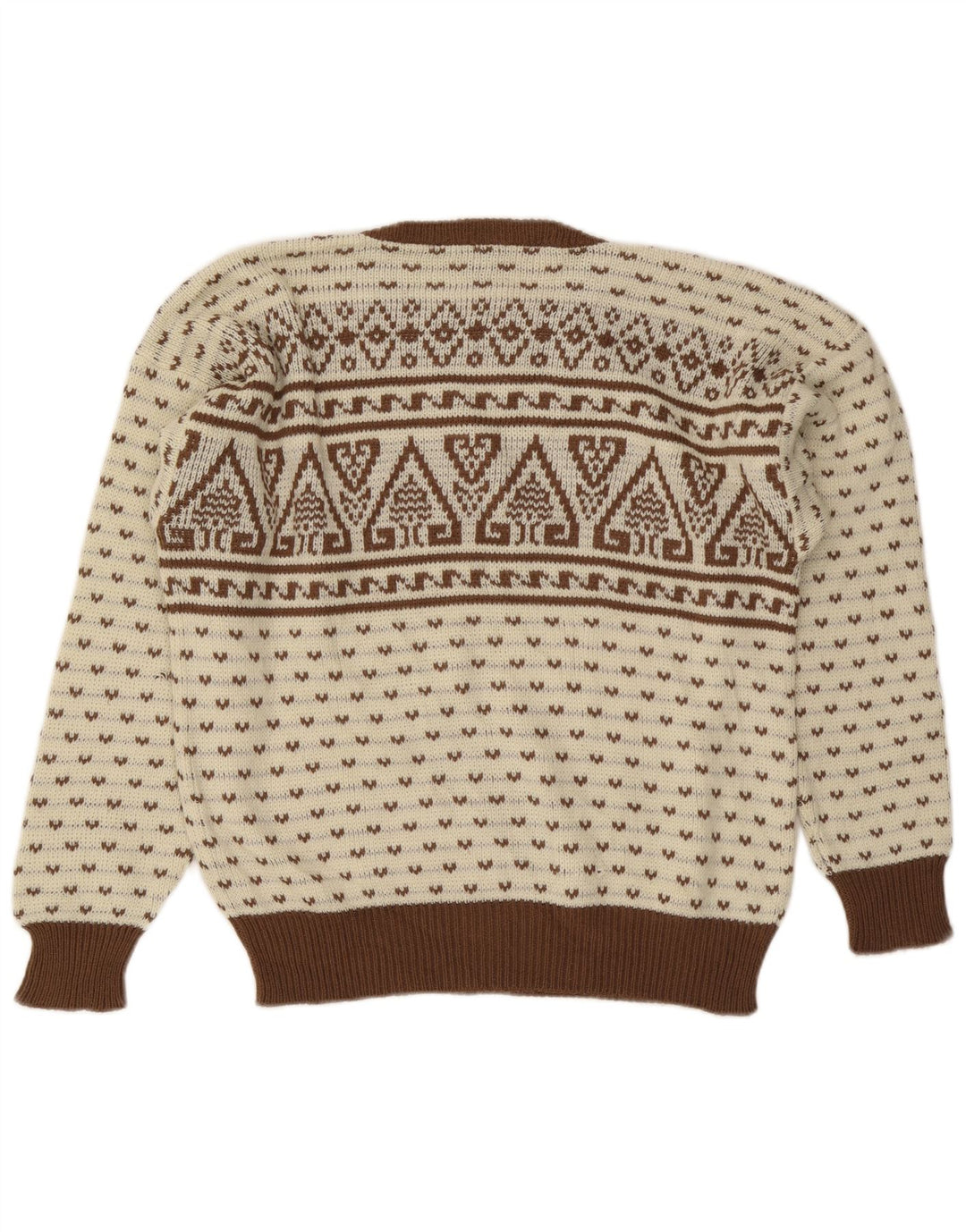 Suéter masculino C&A com gola redonda IT 48/50 bege médio Fair Isle