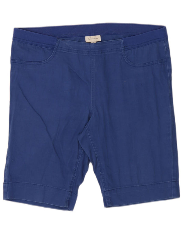 Shorts casuais femininos Marks & Spencer Autograph Reino Unido 16 grande W40 azul algodão