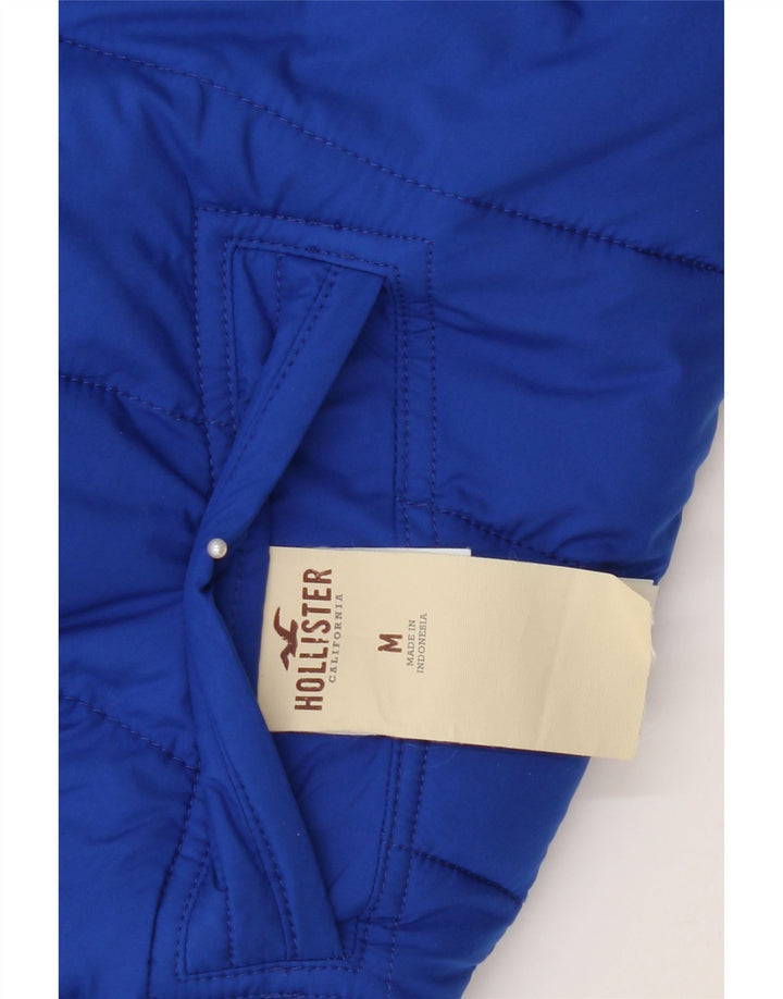Colete acolchoado reversível masculino Hollister UK 38 poliéster azul marinho médio