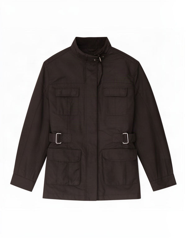 Jaqueta utilitária feminina Geox UK 12 poliéster preto médio