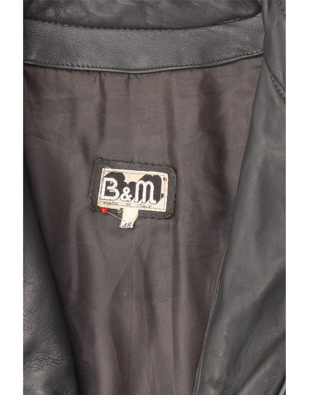 Jaqueta de couro masculina vintage IT 48 couro cinza médio