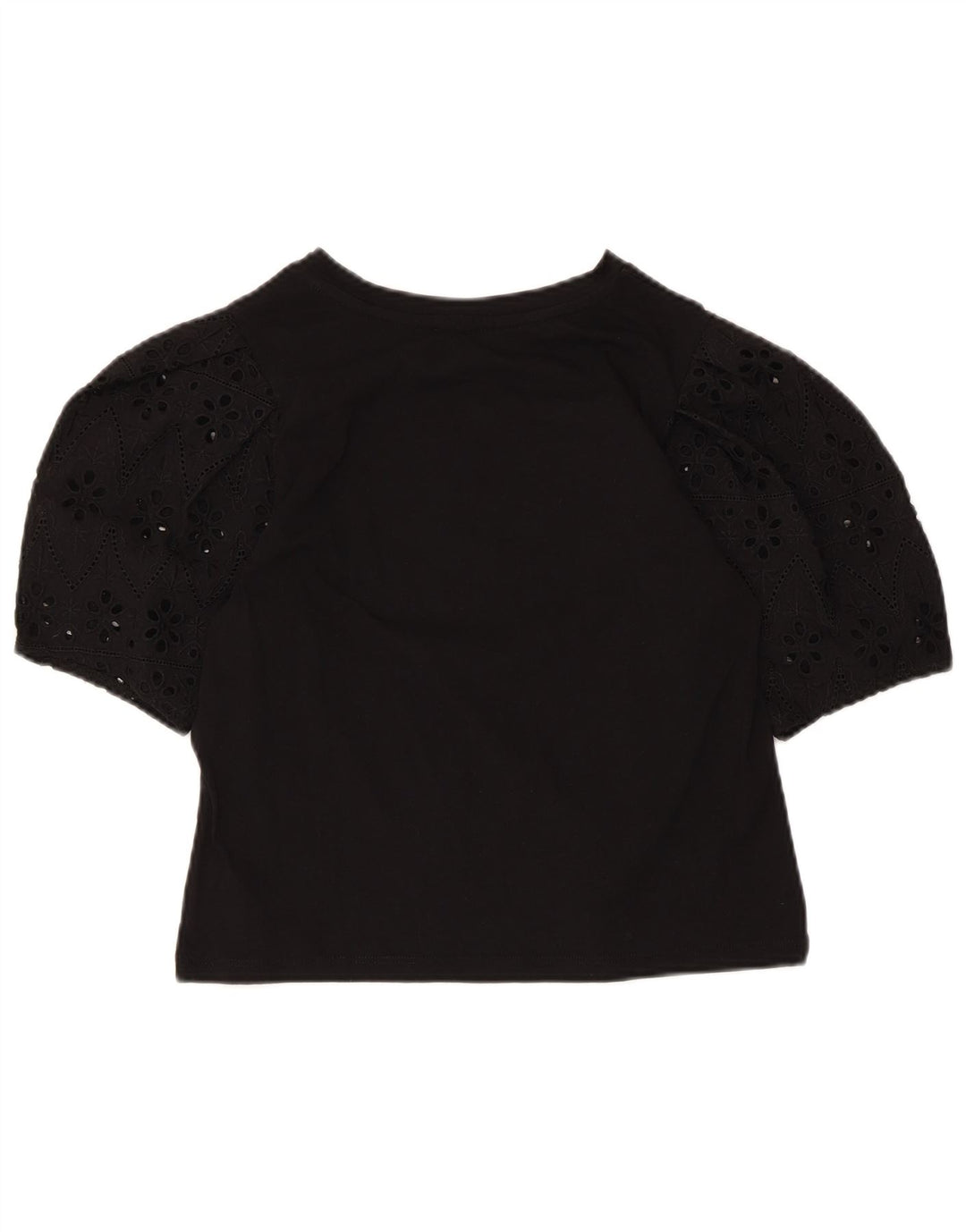 Blusa cropped feminina Zara UK 10 pequena preta
