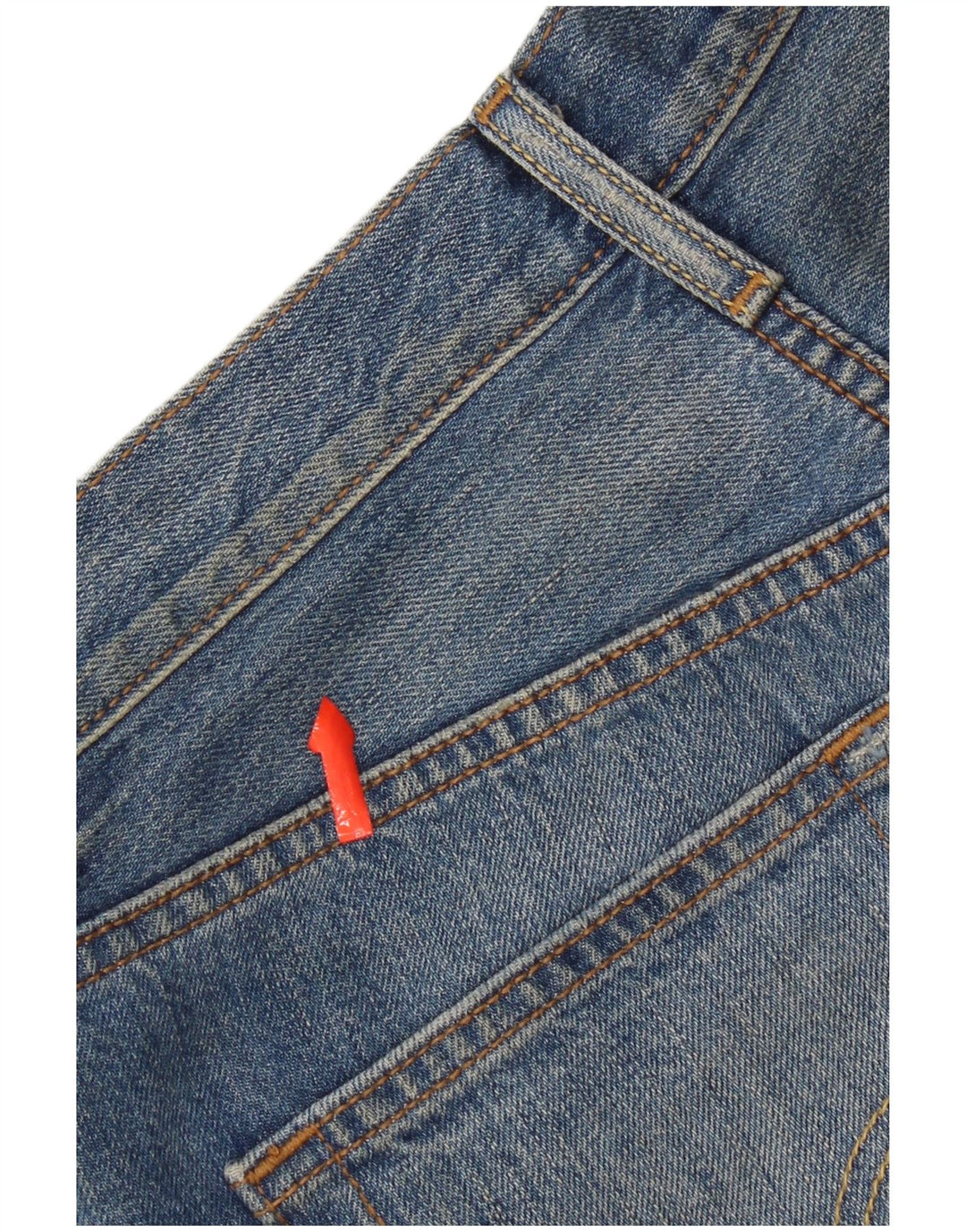 Shorts jeans feminino Levi's 501 desgastado W26 pequeno algodão azul