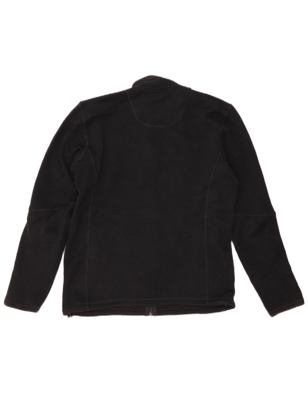 Jaqueta feminina de lã grande MARKS & SPENCER UK 10 pequena poliéster preta