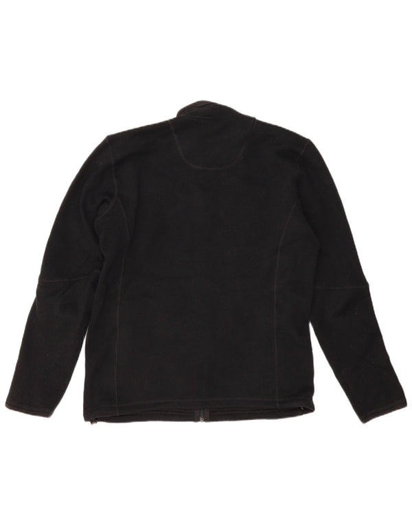 Jaqueta feminina de lã grande MARKS & SPENCER UK 10 pequena poliéster preta