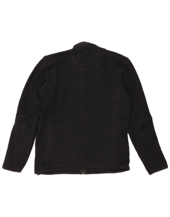 Jaqueta feminina de lã grande MARKS & SPENCER UK 10 pequena poliéster preta