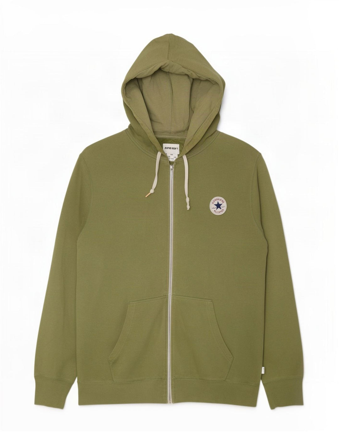 Suéter Converse masculino com capuz e zíper XL algodão verde