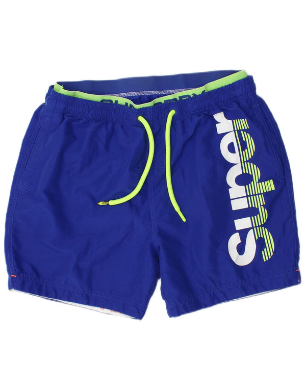 Shorts de natação masculino Superdry Graphic 2XL poliéster azul