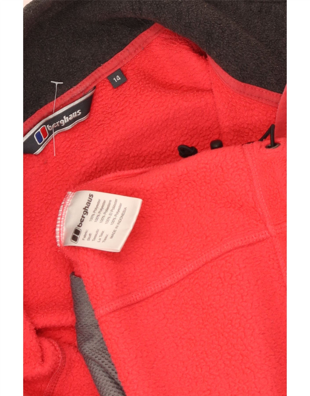 Jaqueta de lã feminina Berghaus UK 14 grande poliéster vermelho