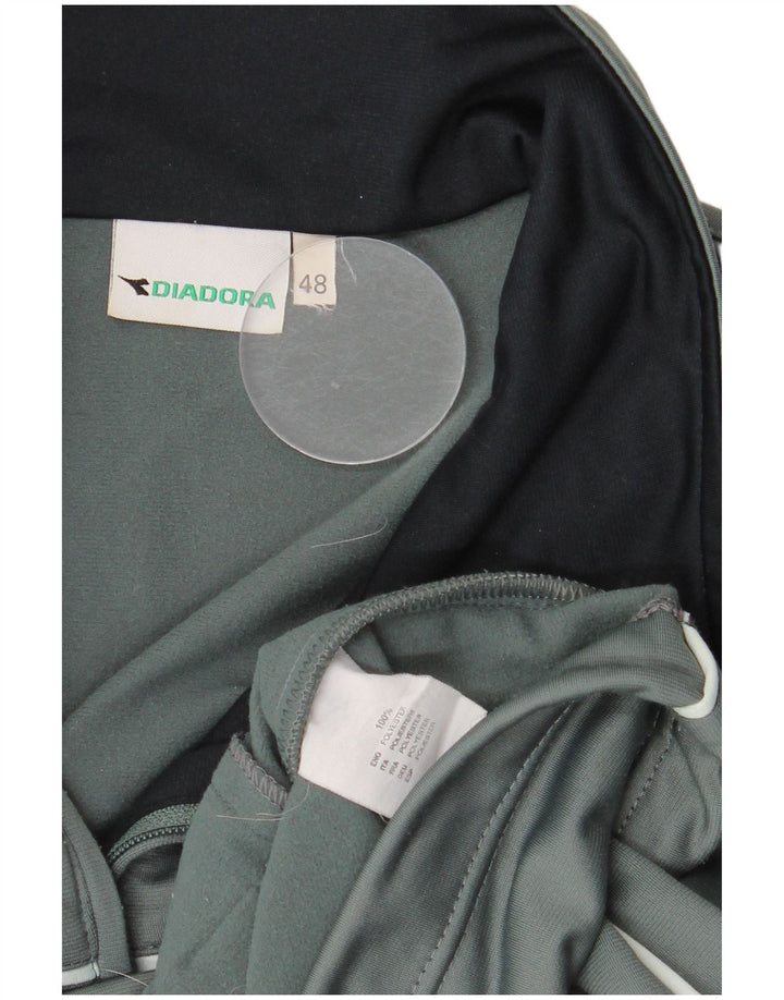 Diadora Mens Tracksuit Top Jacket IT 48 Poliéster Verde Médio